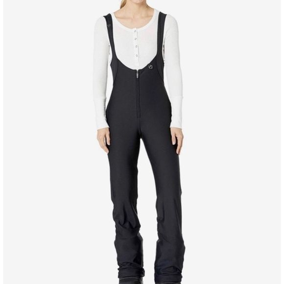 OBERMEYER Black Ski Jumpsuit Women’s Size Small Vintage Overalls Snowsuit Zip - Picture 1 of 10